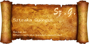 Sztraka Gyöngyi névjegykártya
